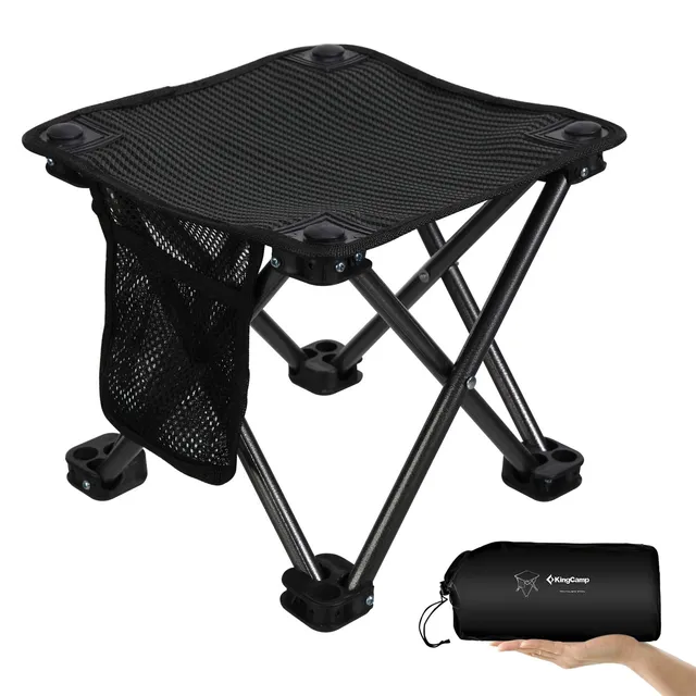 kingcamp-maza-portable-folding-camping-stool-with-side-pocket-and-carry-bag-330- image 1