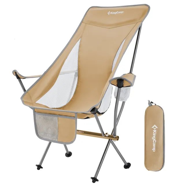kingcamp-lightweight-highback-camping-chair-khaki image 1