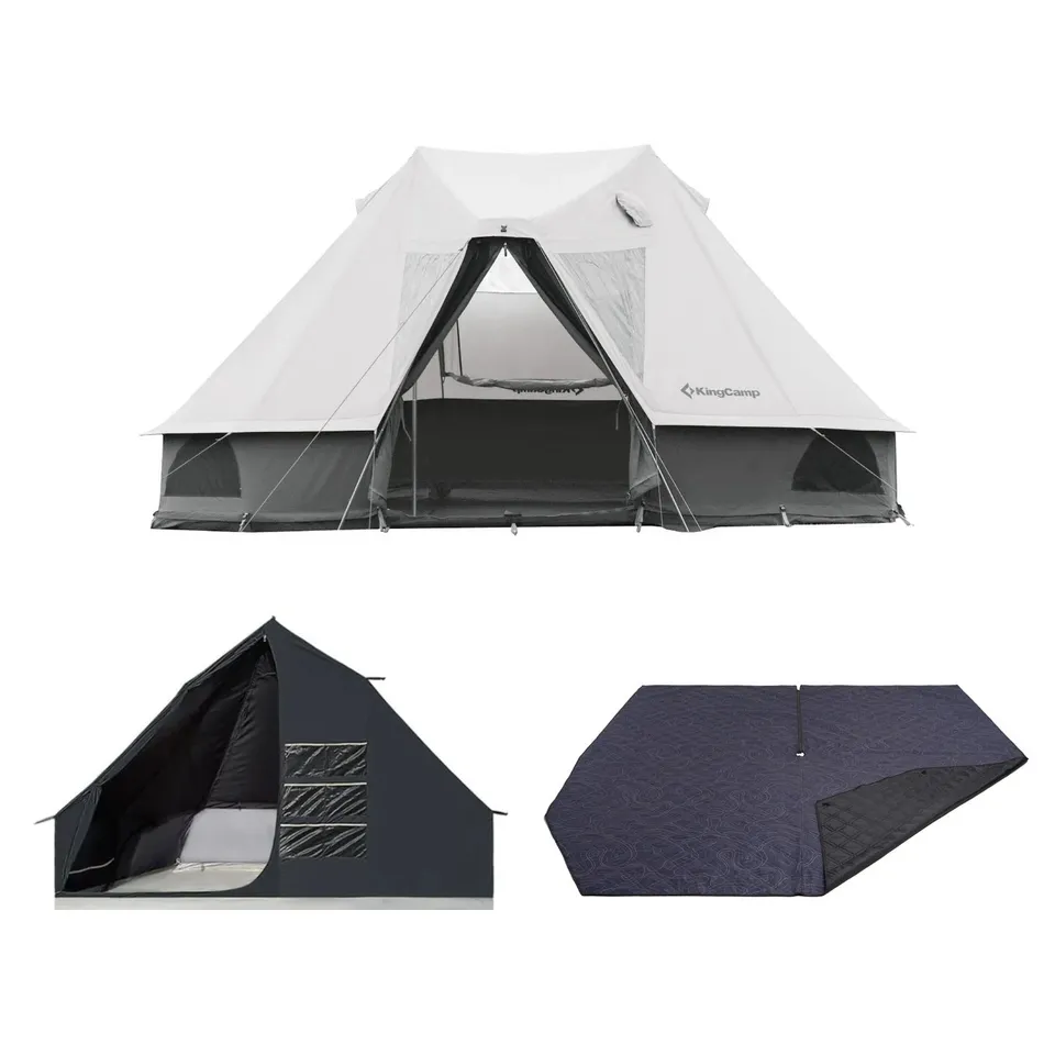 kingcamp-khan-villa-tent-bundle-for-4-6-person-luxury-4-season-glamping-tent-wit image 1