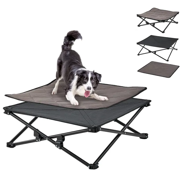 kingcamp-pets-elevated-outdoor-raised-mat-breathable-dog-cot-with-stainless-stee image 1