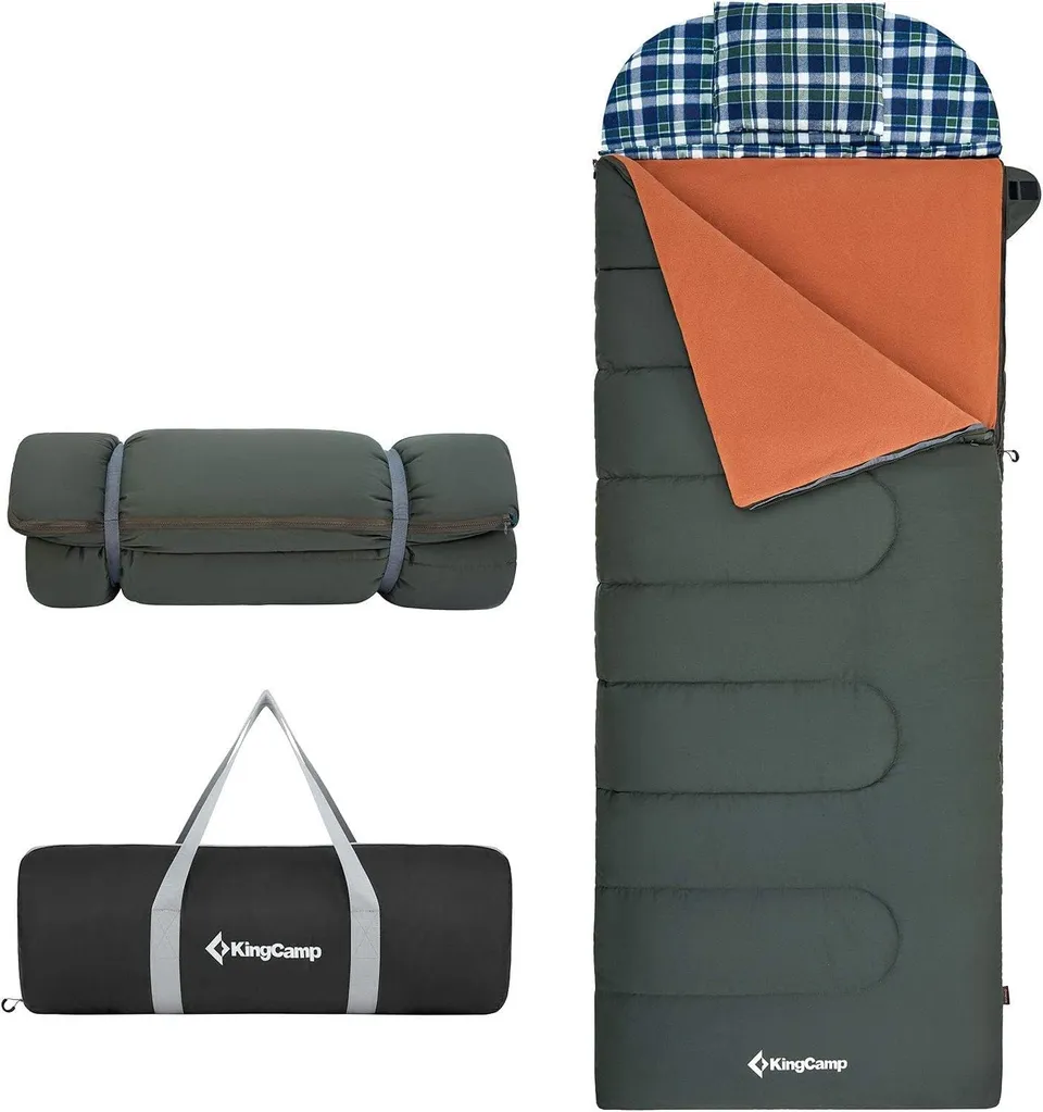 kingcamp-3-season-3-in-1-envelope-hooded-sleeping-bag-with-removable-flannel-lin image 1