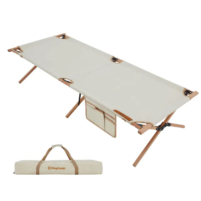kingcamp-folding-bed-portable-cot-durable-camping-cot-with-hardwood-frame image 1