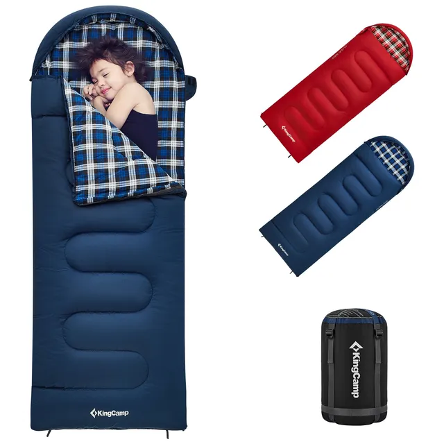 kingcamp-cloudy-300s-kids-sleeping-bag-envelope-with-hood image 1