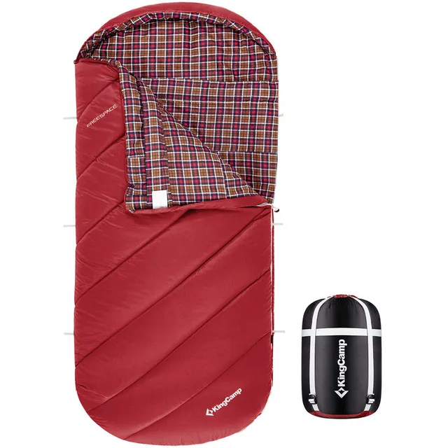 kingcamp-250g-filling-3-season-cotton-lining-wine-plus-size-sleeping-bag image 1