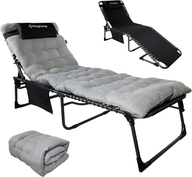 kingcamp-folding-chaise-lounge-chairs-with-mat image 1