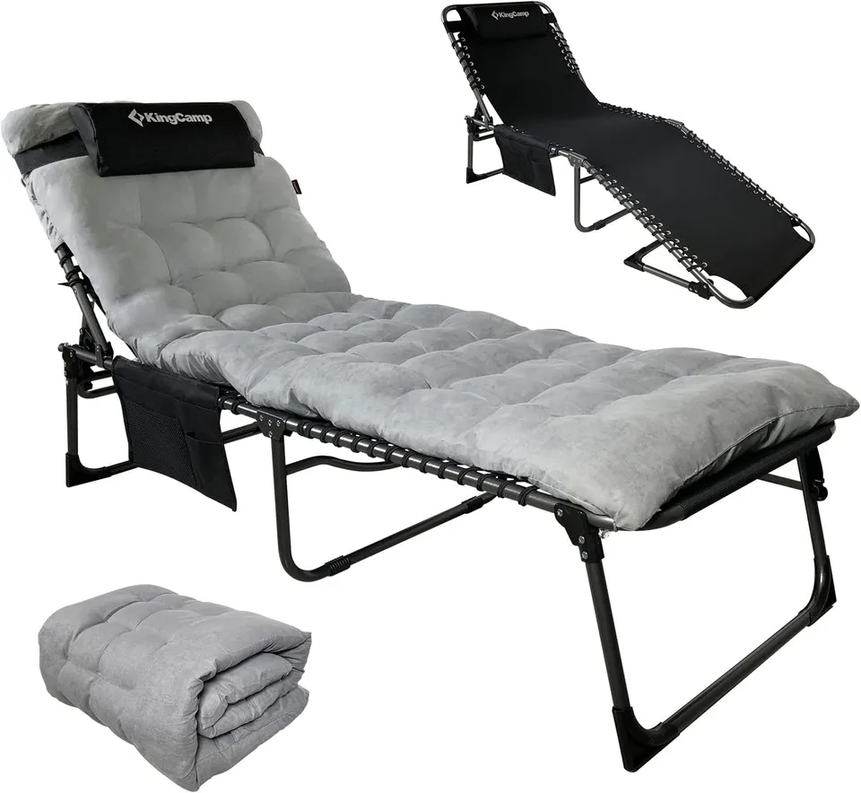 kingcamp-folding-chaise-lounge-chairs-with-mat image 1