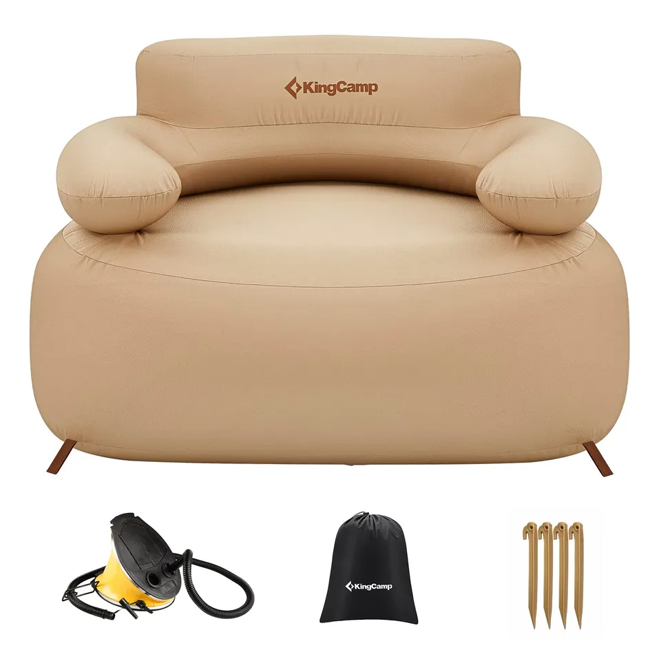 kingcamp-premium-single-inflatable-sofa-chair-khaki image 1