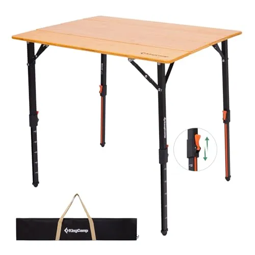 kingcamp-bamaura-8060-bamboo-folding-table-31x24-inches-adjustable-height-eco-fr image 1
