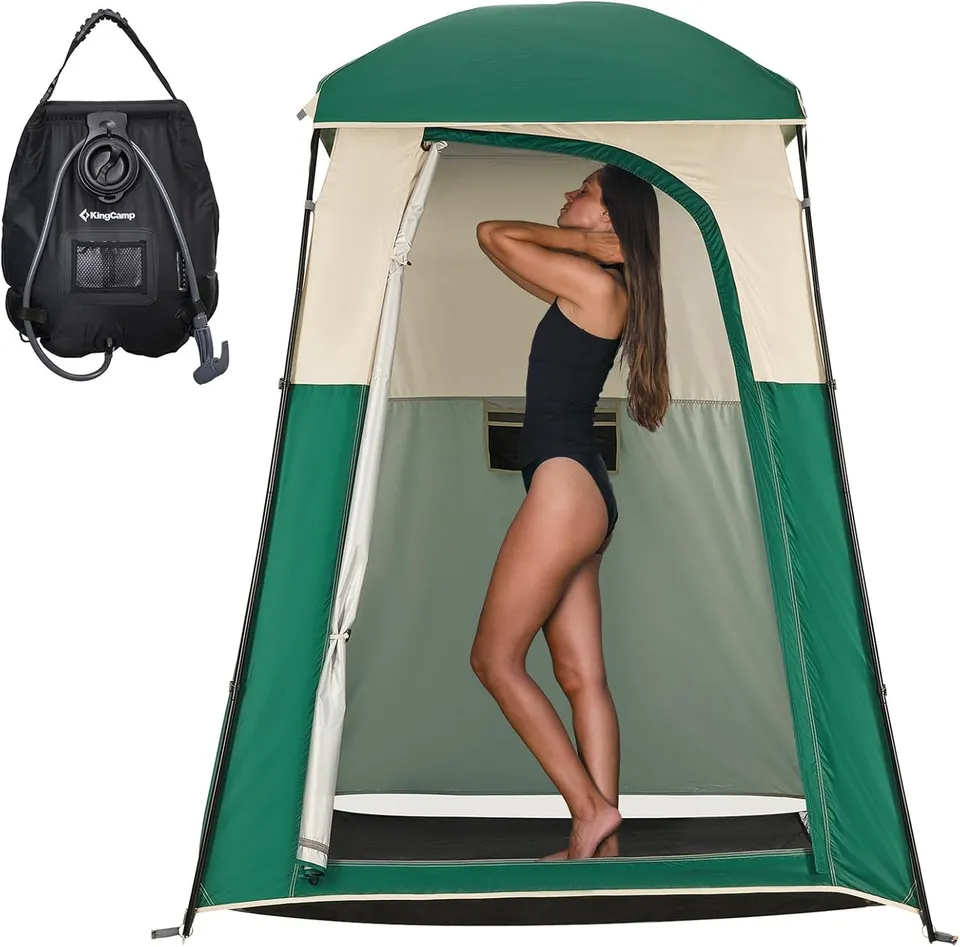 kingcamp-single-room-shower-tent-with-solar-shower-set image 1