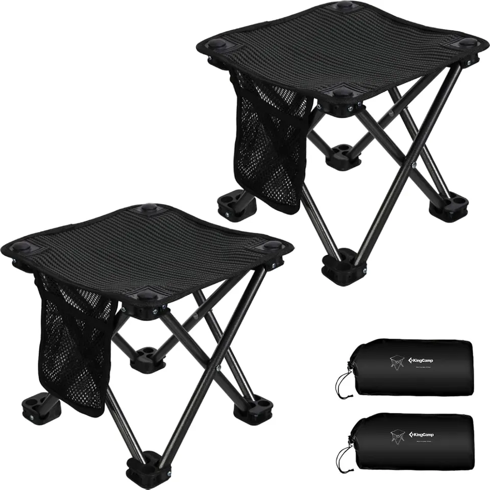 kingcamp-camping-stool-set-portable-durable-folding-stool-with-carry-bag image 1