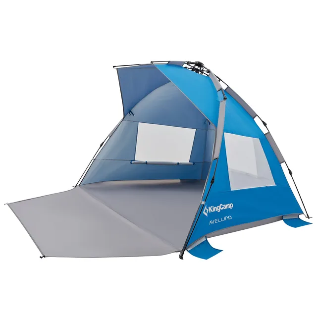 kingcamp-pop-up-beach-tent-3-4-person-automatic-sun-shelter-with-upf50-silver-co image 1