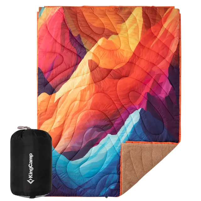 kingcamp-printed-sherpa-fleece-camping-blanket-bohemian-style-double-layer-warmt image 1