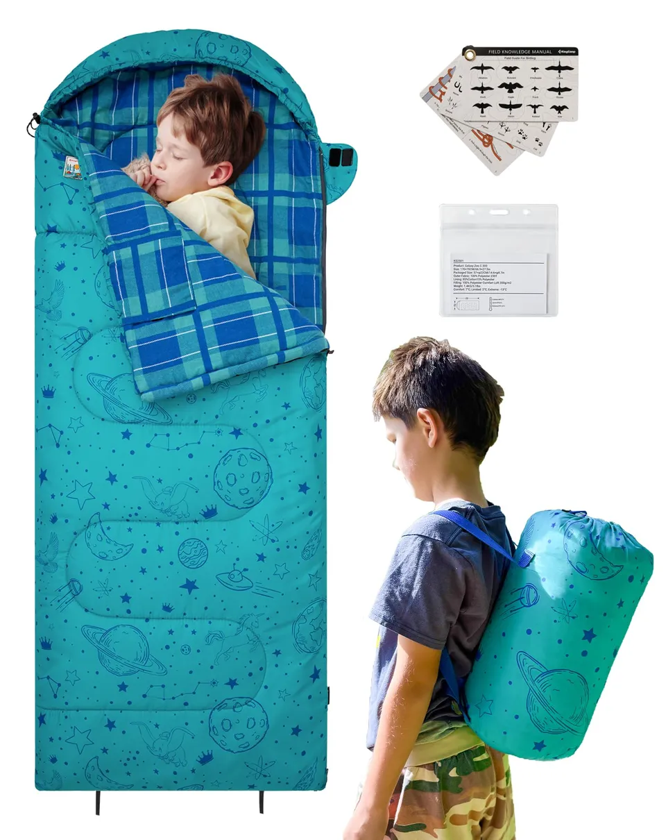 kingcamp-galaxy-zoo-c-300-kids-sleeping-bag-adjustable-length image 1