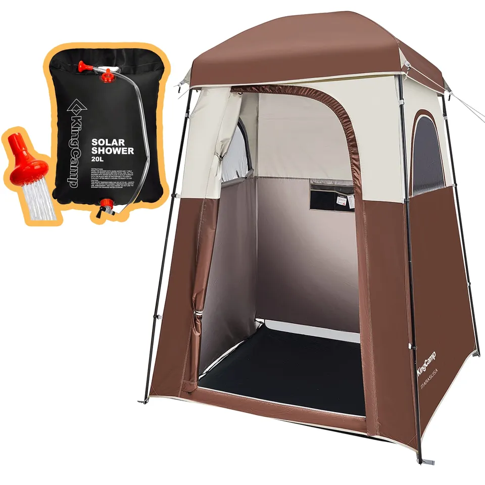 kingcamp-single-shower-tent-with-camping-solar-shower image 1