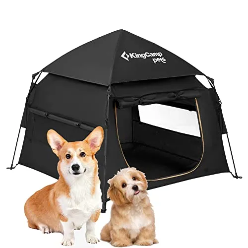 kingcamp-pets-pop-up-dog-tent-instant-setup-oversized-600d-shelter-for-medium-la image 1