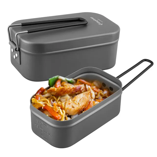 kingcamp-aluminum-mess-kit-camping-cookware-portable-bento-box image 1