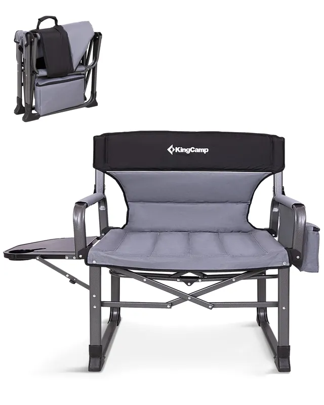 kingcamp-xxl-folding-padded-director-s-chair-with-side-table-550-lbs-capacity image 1