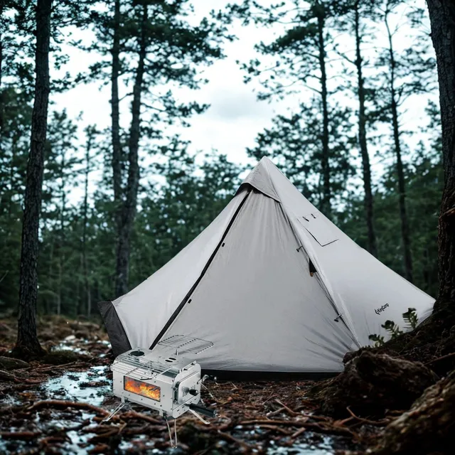 kingcamp-anizo-320-4-season-tipi-tent-with-surefire-wood-stove-bundle-camping-sh image 1