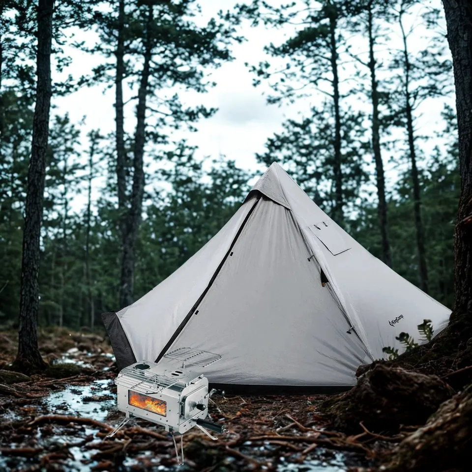 kingcamp-anizo-320-4-season-tipi-tent-with-surefire-wood-stove-bundle-camping-sh image 1