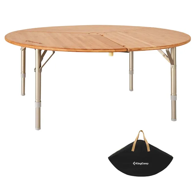 kingcamp-bamboo-round-folding-table image 1