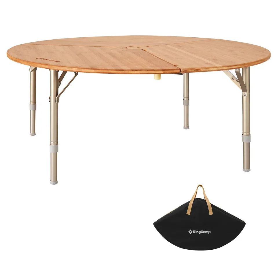kingcamp-bamboo-round-folding-table image 1