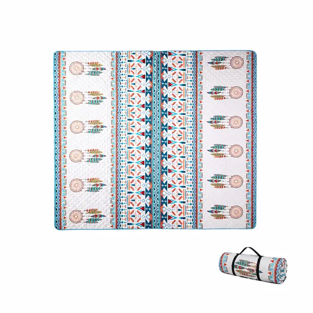 kingcamp-isiay-max-2-8-extra-large-waterproof-camping-tent-mat-bohemian-pattern image 1