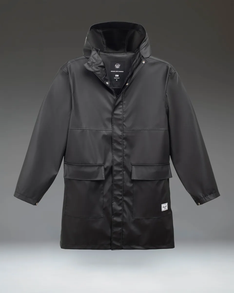 herschel-supply-long-classic-rain-jacket-men-s-water-resistant-windproof-long-ra image 1
