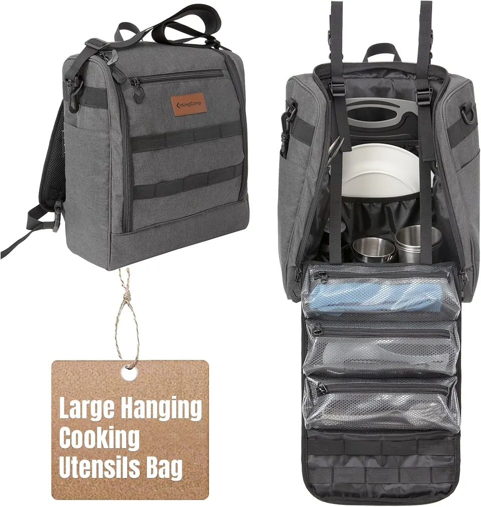 kingcamp-camping-cooking-utensils-bag-3-carrying-methods-durable-multi-pocket image 1