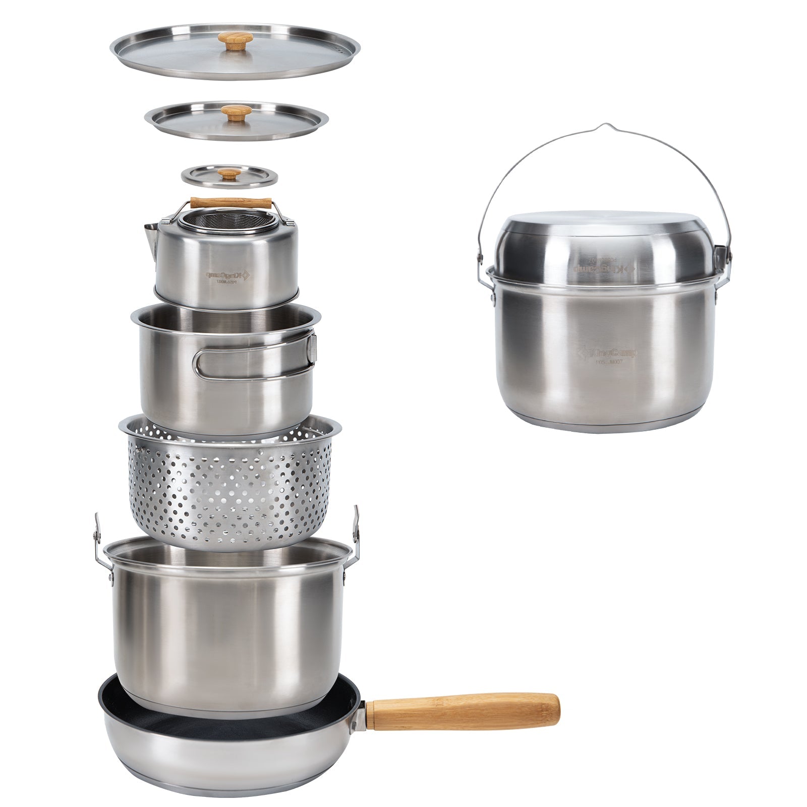 kingcamp-stainless-steel-cookware-set-with-non-stick-frying-pan image 1