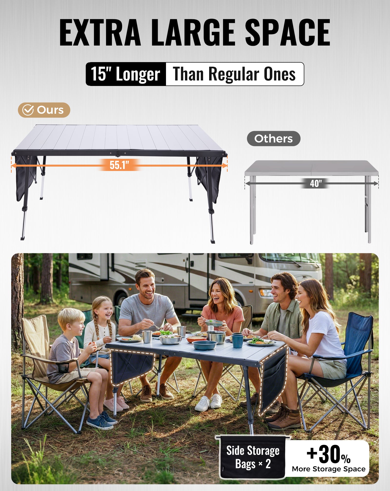 kingcamp-granite-adjustable-aluminum-camping-table-55x27-premium-foldable-dining image 8