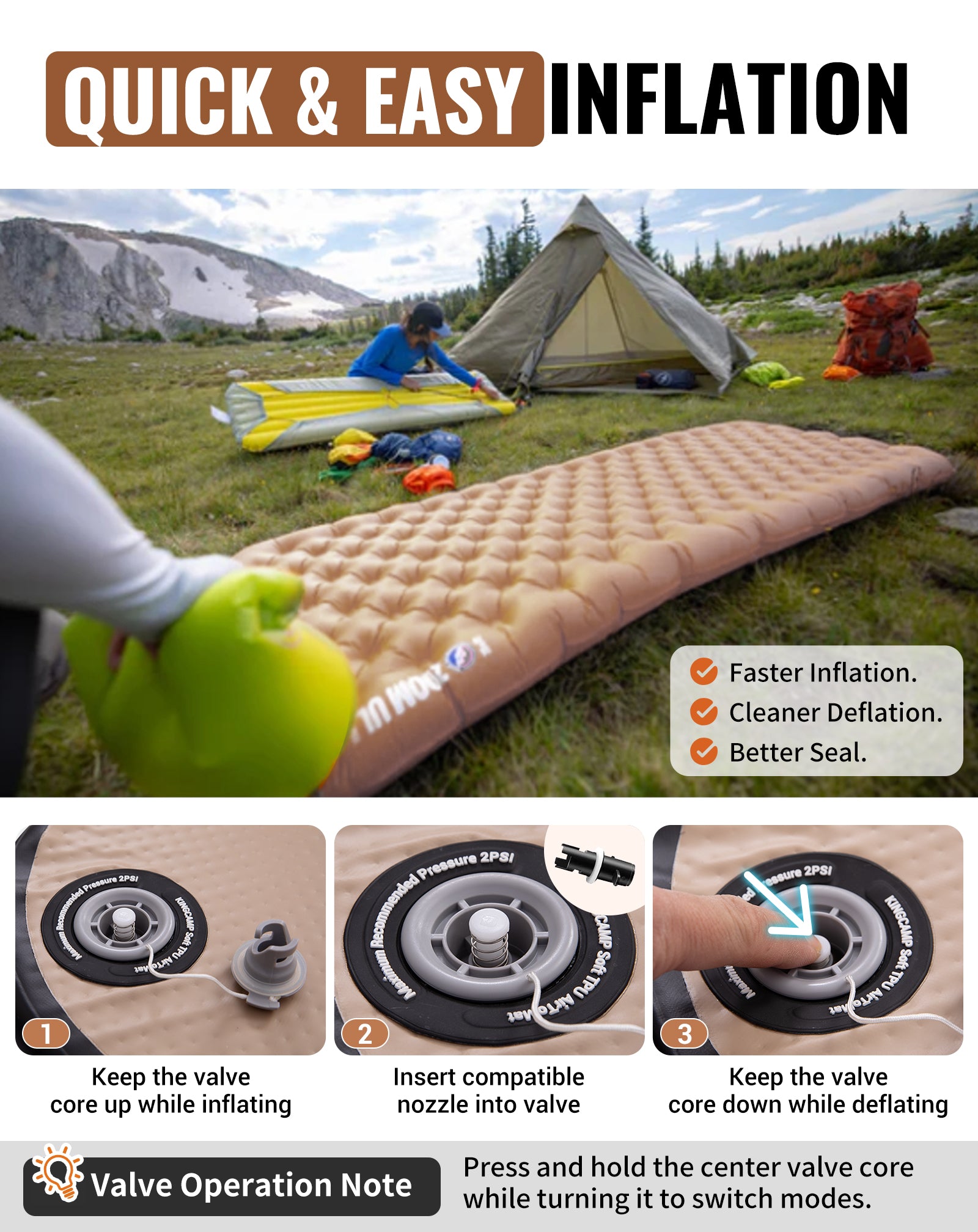 kingcamp-flexi-rest-8-0-duo-tpu-air-sleeping-pad-double-compact-eco-friendly image 8