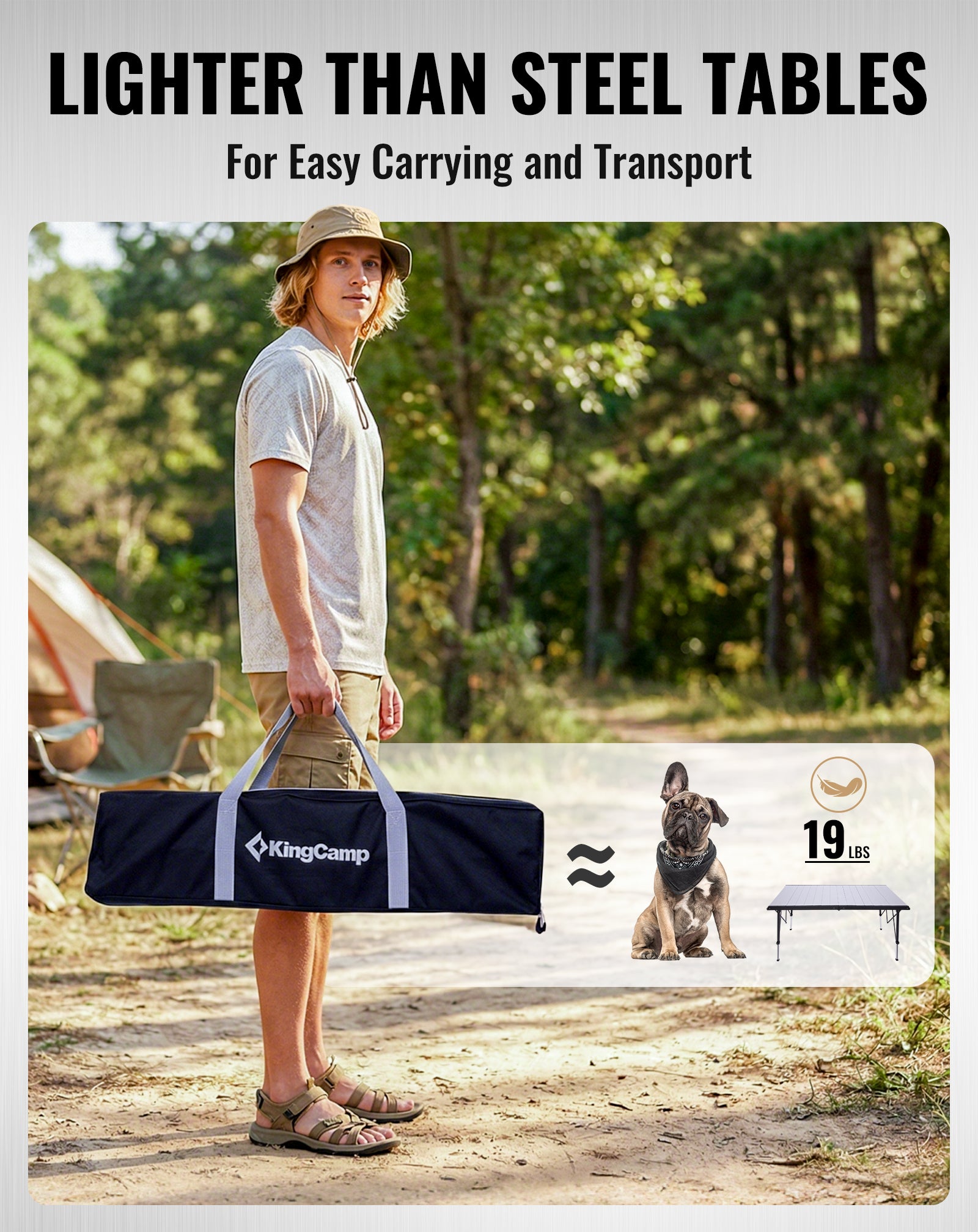 kingcamp-granite-adjustable-aluminum-camping-table-55x27-premium-foldable-dining image 2