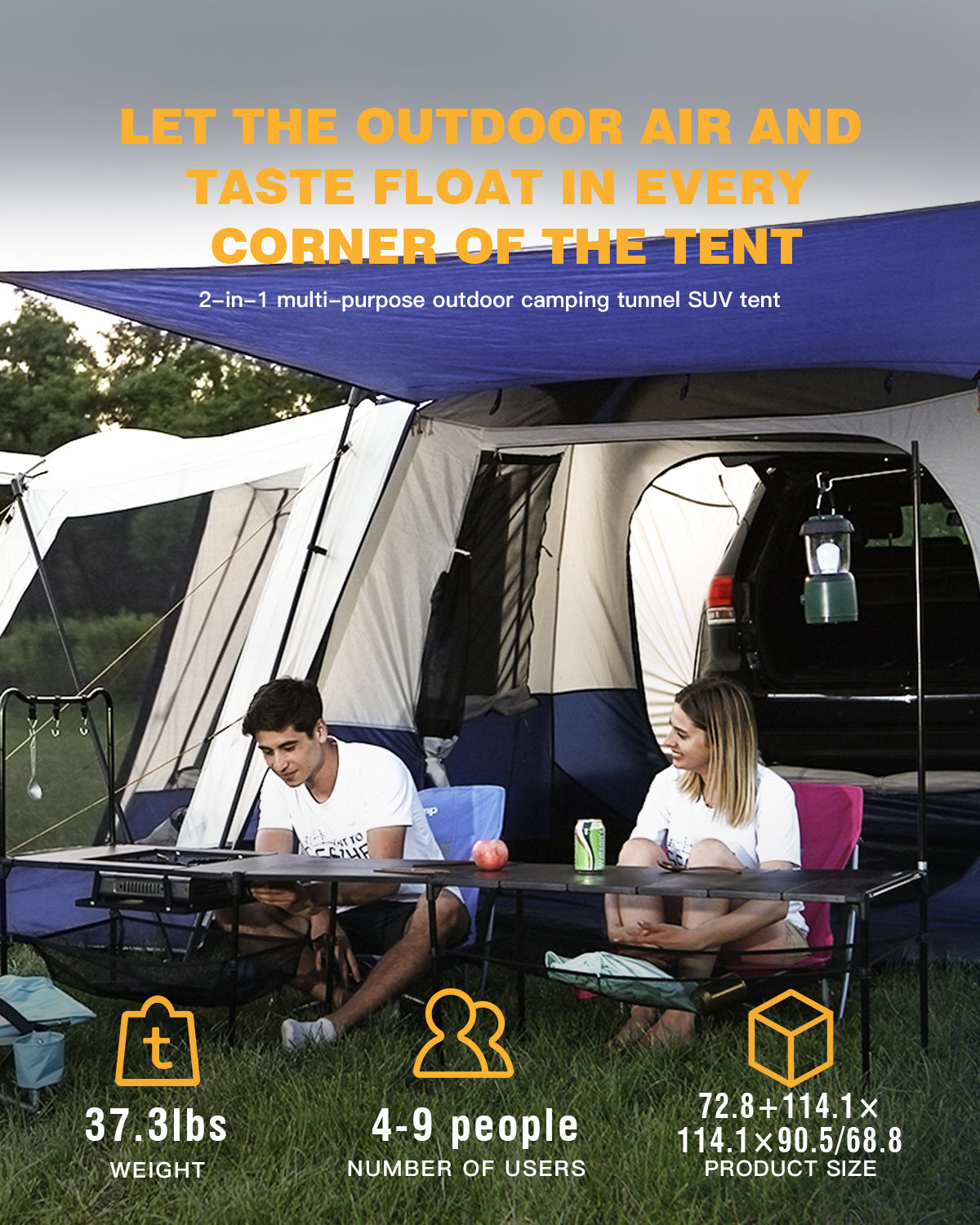kingcamp-camping-square-3-season-suv-tent-with-screen-room image 4