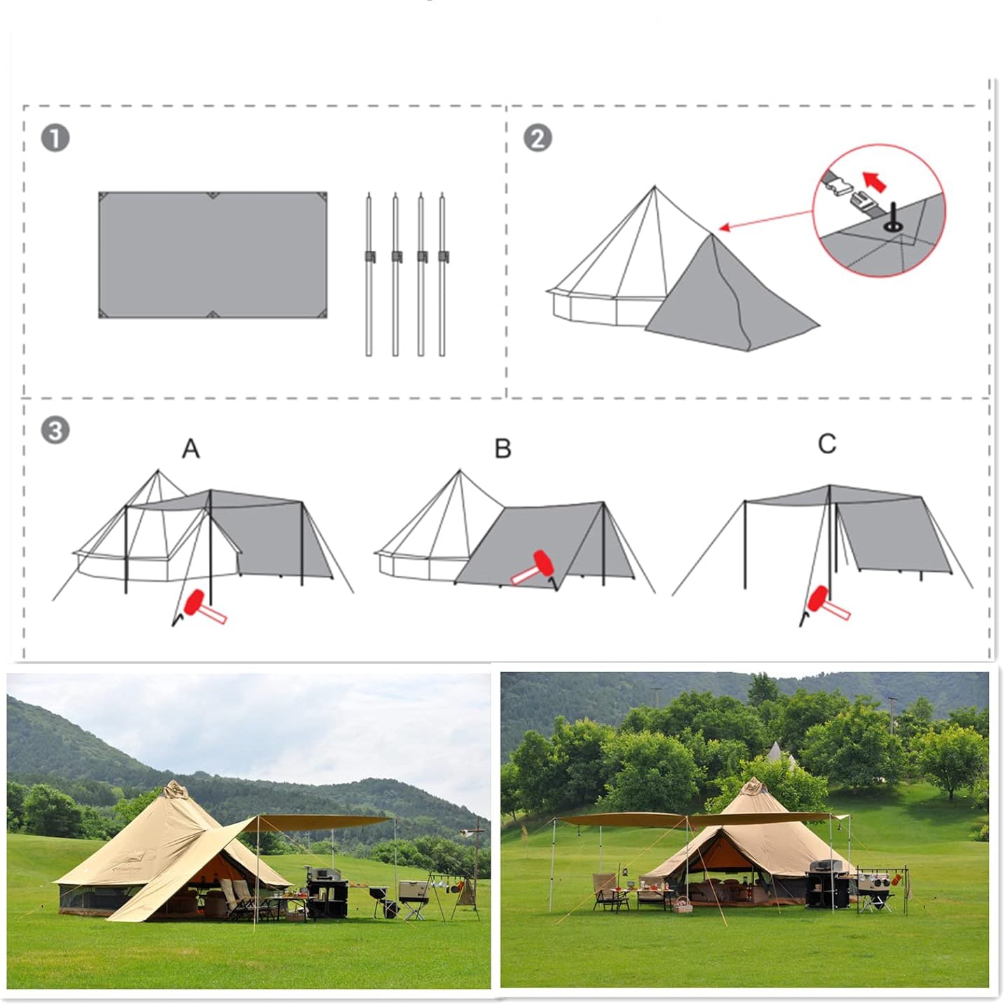 kingcamp-khan-plus-camping-tent-tarp-shelter image 6