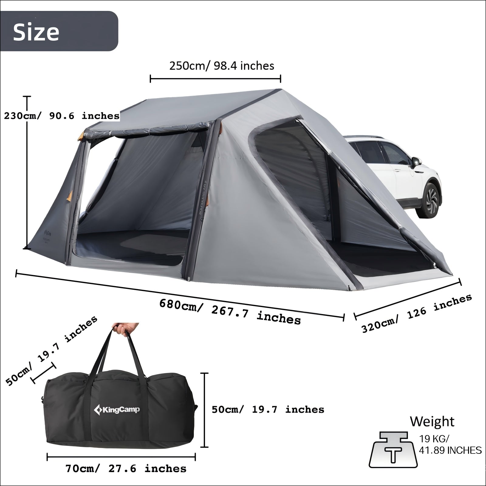 kingcamp-boundless-air2-inflatable-suv-tent-2-bedroom-1-living-room image 8