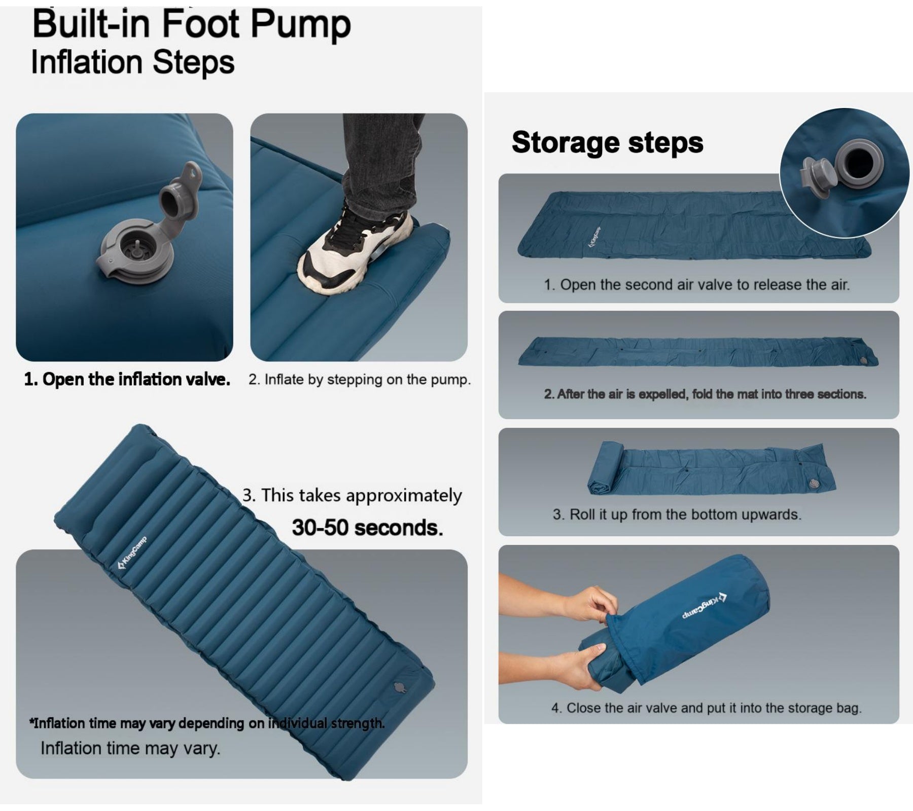 kingcamp-deluxe-10-1-inflatable-mattress-with-foot-pump image 7