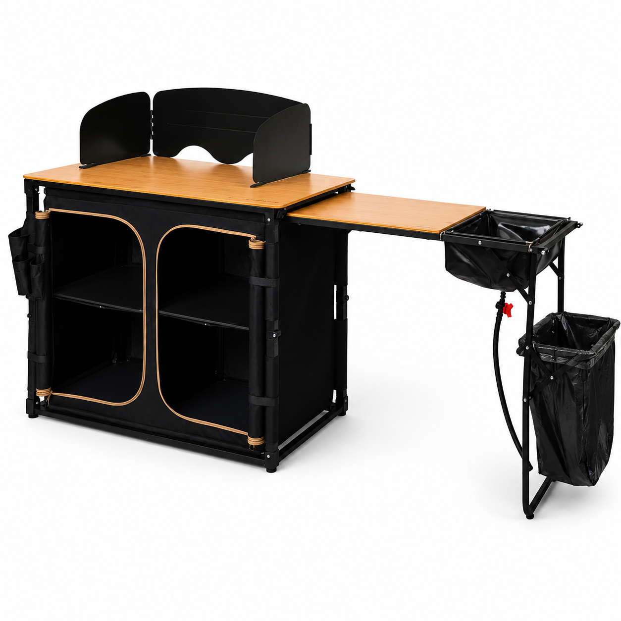 kingcamp-bamboo-plus-folding-camping-kitchen-table-with-sink-bamboo-top-multi-fu image 3