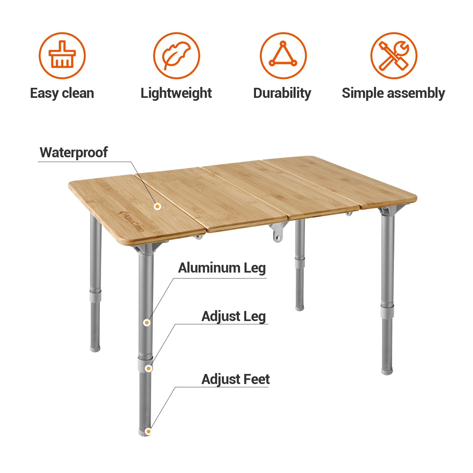 kingcamp-small-adjustable-height-4-folds-portable-bamboo-table image 6