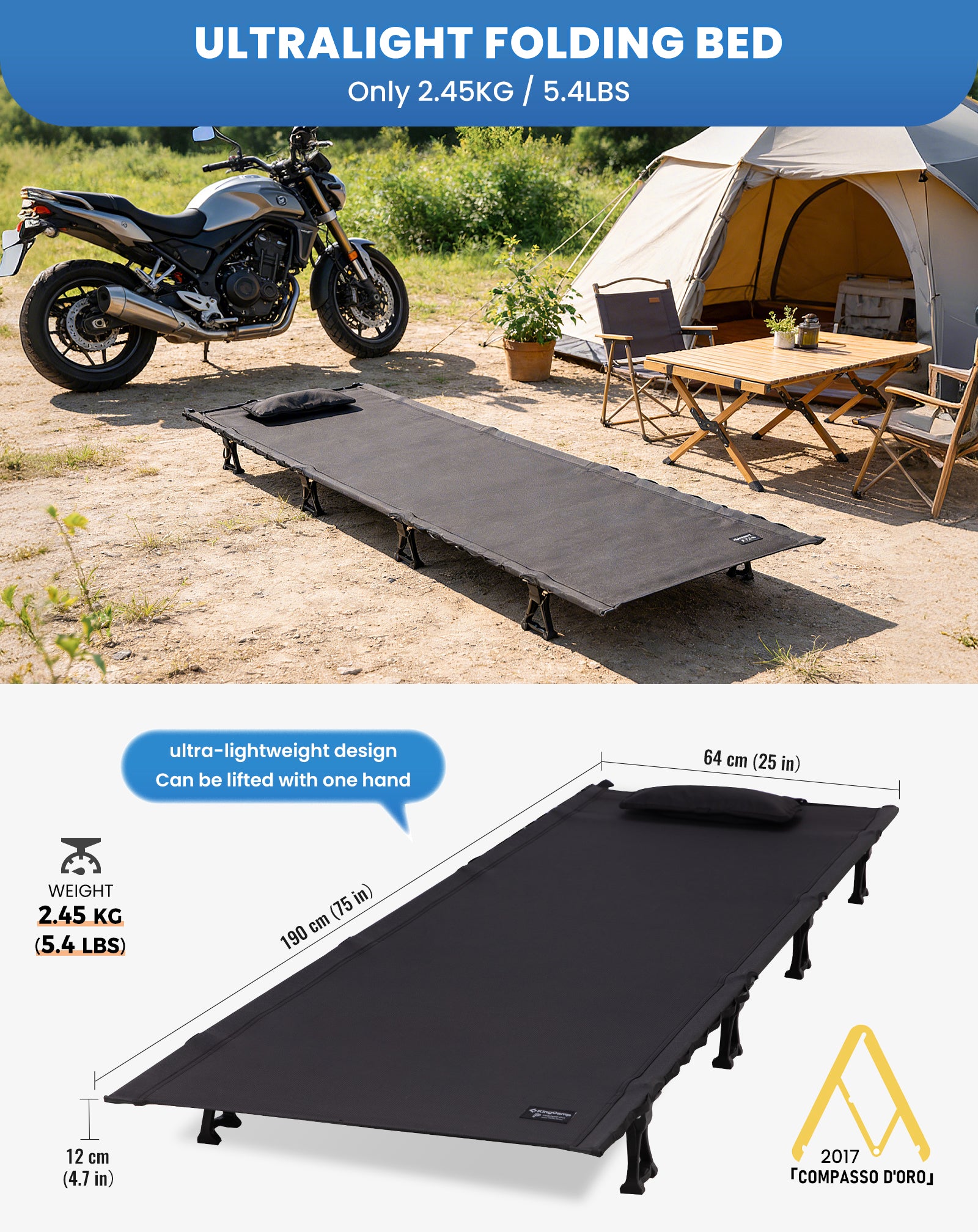 kingcamp-aerlite-p20-ultralight-camping-cot-compact-durable-and-easy-to-carry image 3