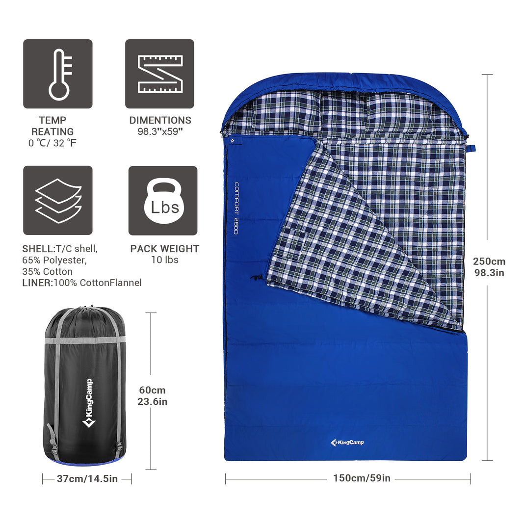 kingcamp-comfort-280d-hooded-rectangular-sleeping-bag image 3