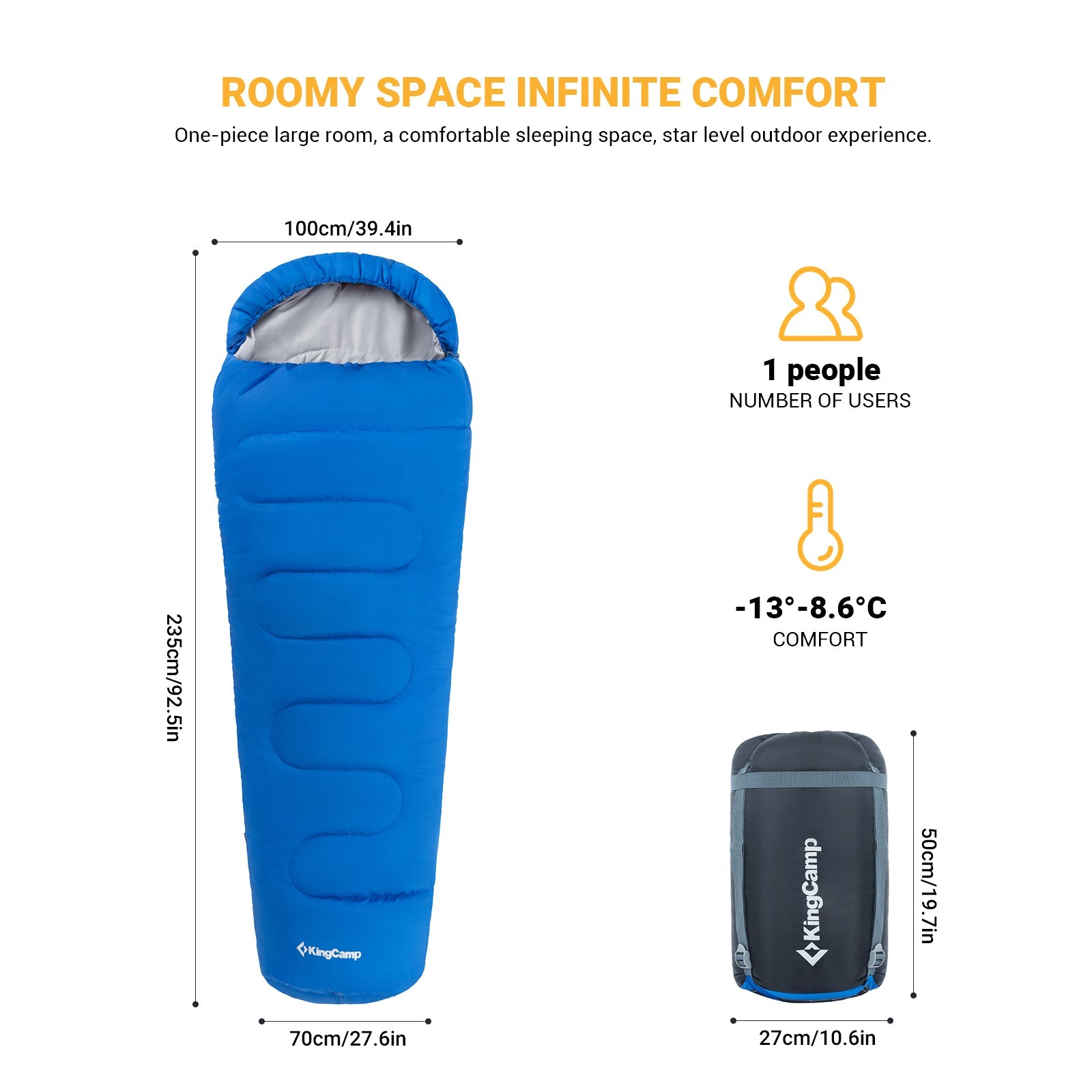 kingcamp-treck-300xl-mummy-sleeping-bag-cold-weather image 6