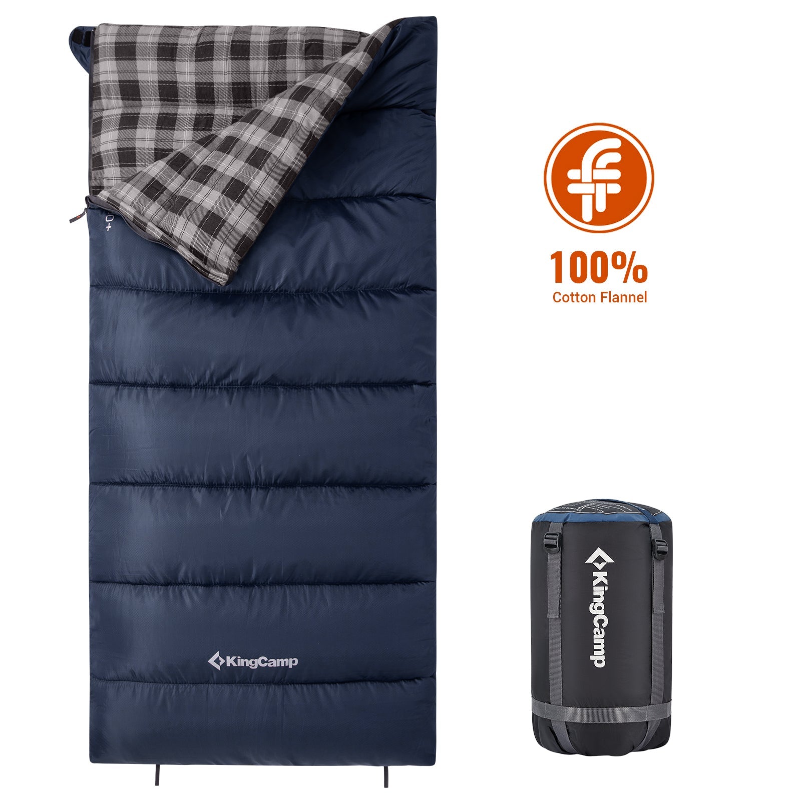 kingcamp-snowflake-400-flannel-single-sleeping-bag image 1