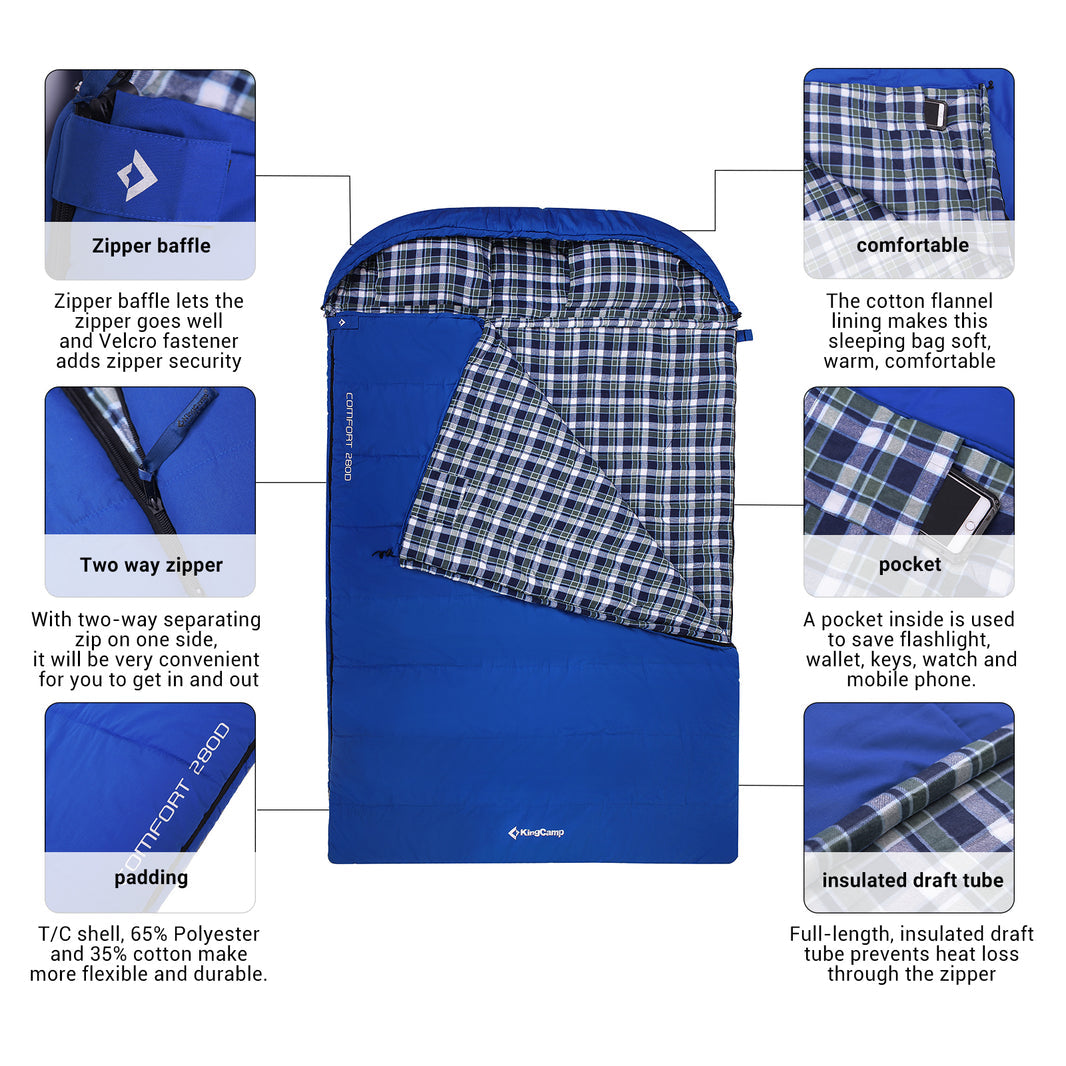 kingcamp-comfort-280d-hooded-rectangular-sleeping-bag image 4