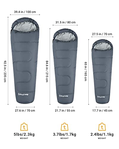 kingcamp-track-300-mummy-sleeping-bag-double-layer-3-season-warmth-for-adults image 3