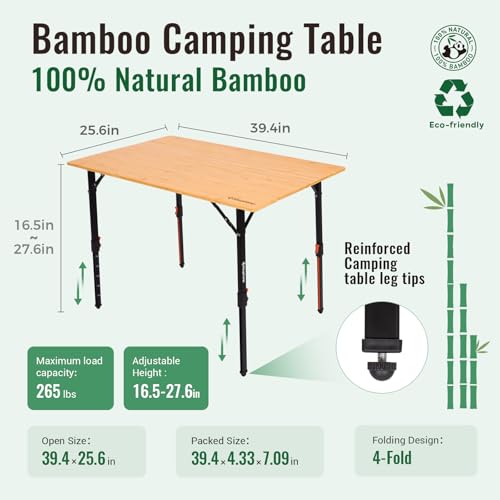 kingcamp-bamaura-10065-bamboo-folding-table-40x26-eco-friendly-adjustable-height image 5