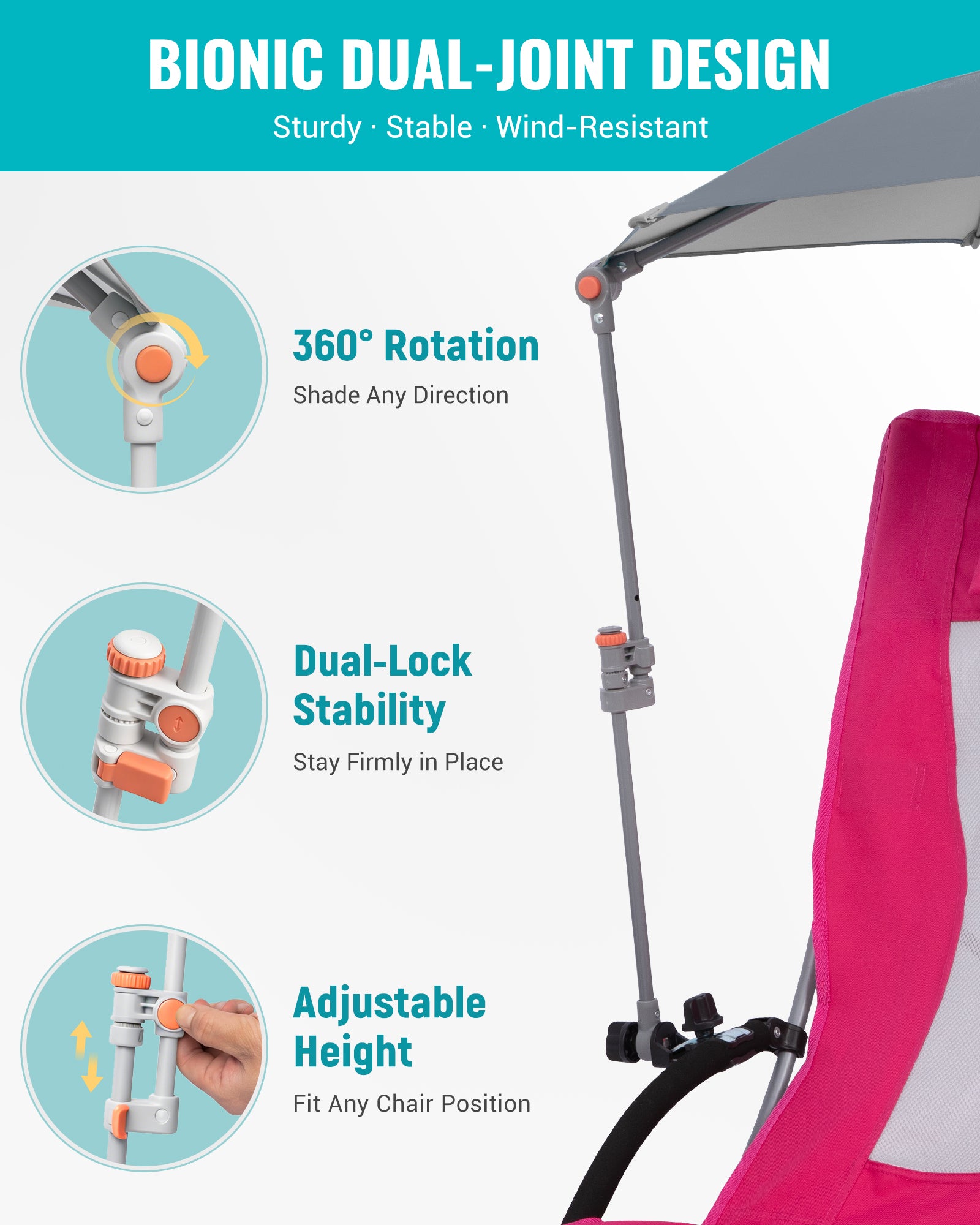 kingcamp-hovershade-portable-360-adjustable-clip-on-umbrella-upf-50-sun-shade image 8