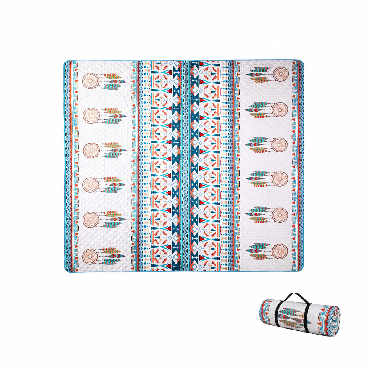 kingcamp-isiay-max-2-8-extra-large-waterproof-camping-tent-mat-bohemian-pattern image 1