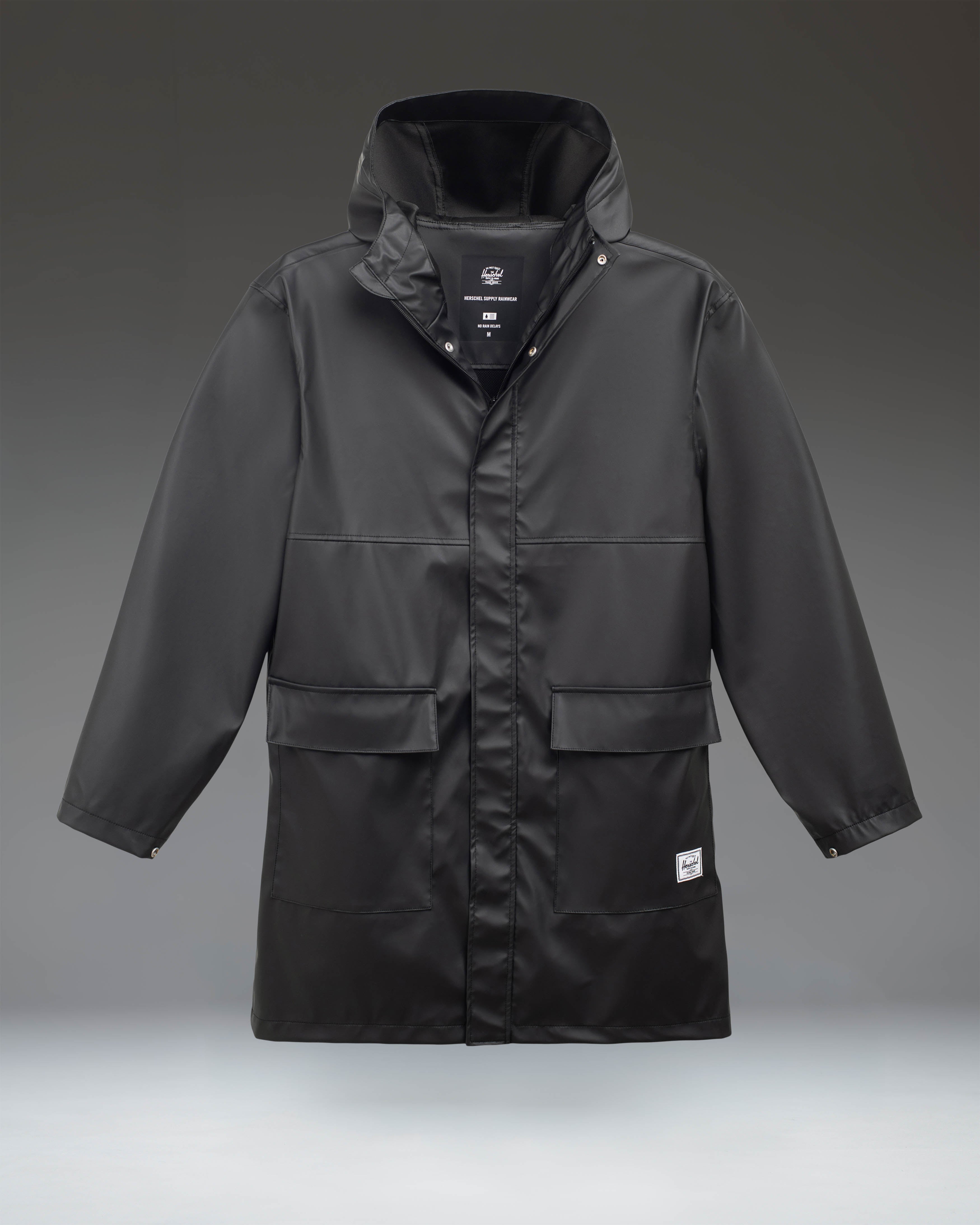 herschel-supply-long-classic-rain-jacket-men-s-water-resistant-windproof-long-ra image 1