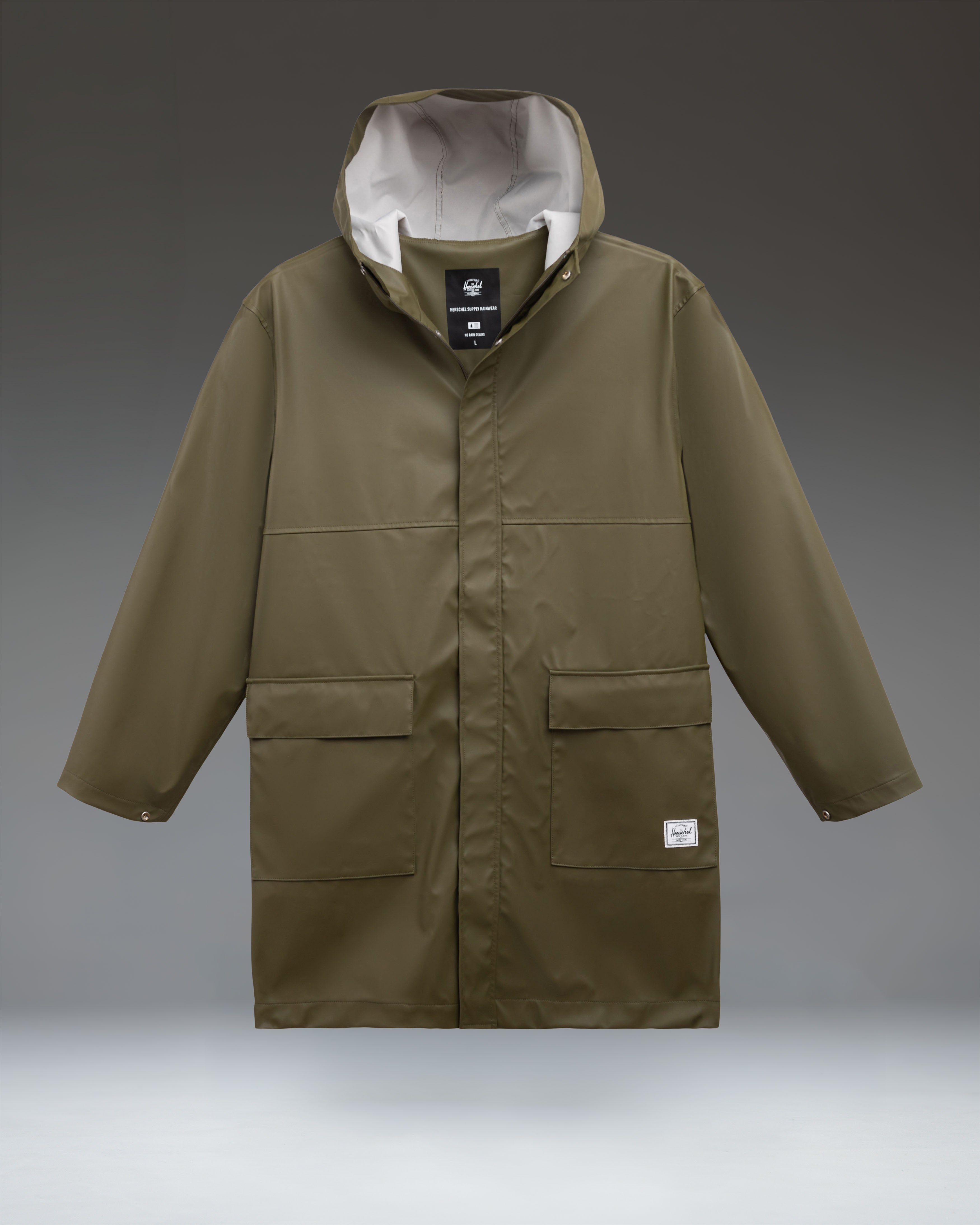 herschel-supply-long-classic-rain-jacket-men-s-water-resistant-windproof-long-ra image 3
