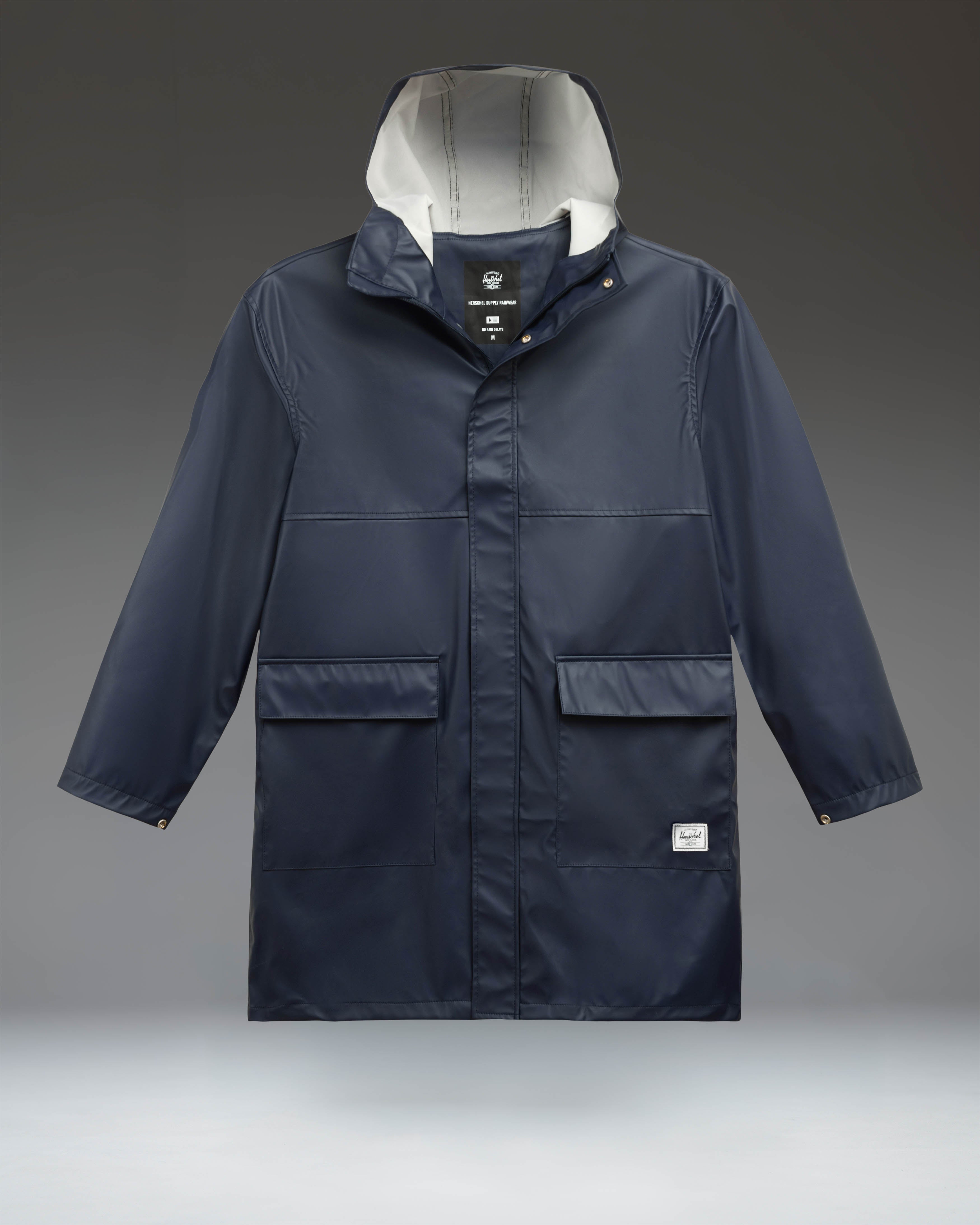 herschel-supply-long-classic-rain-jacket-men-s-water-resistant-windproof-long-ra image 2